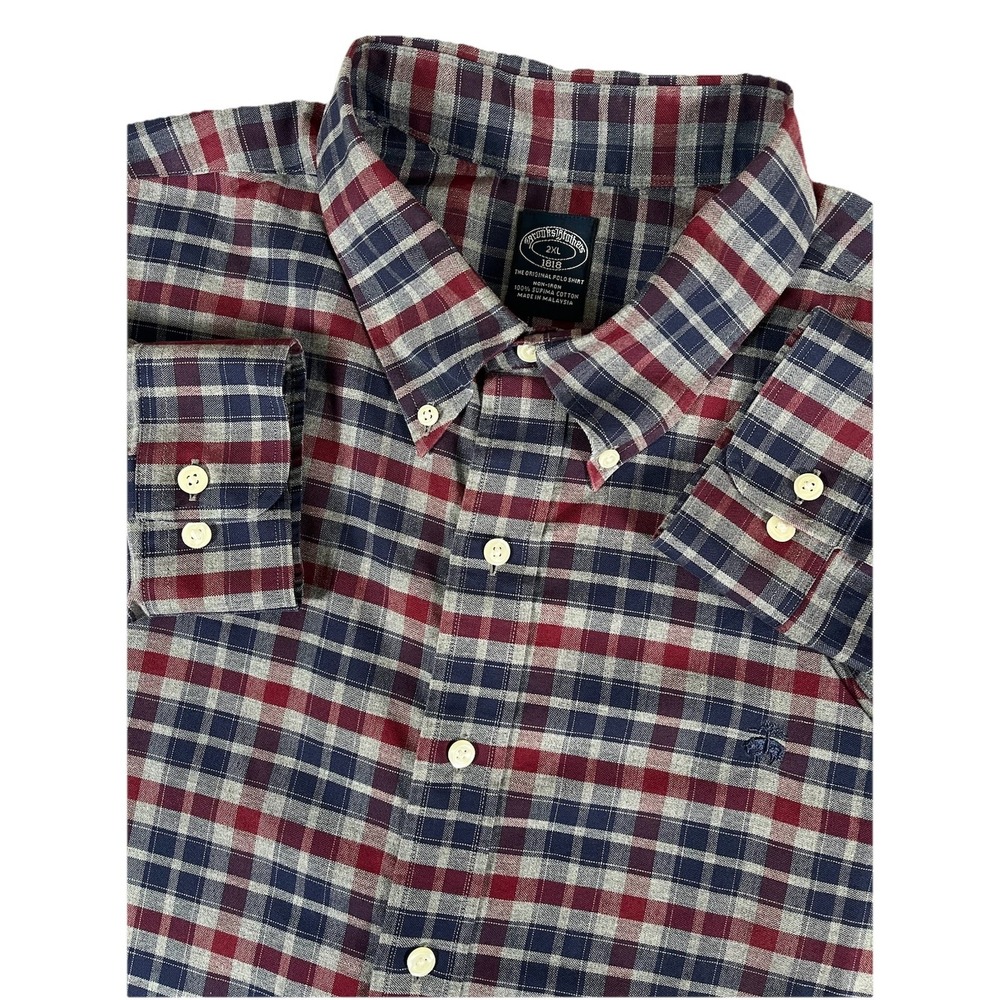 Brooks Brothers Multicolored Plaid Supima Cotton L/S Btn Dwn Shirt Men's Sz‎ XXL